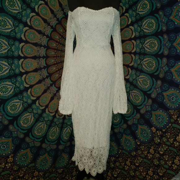 Dresses & Skirts - White Lace Off Shoulder Strapless Dress